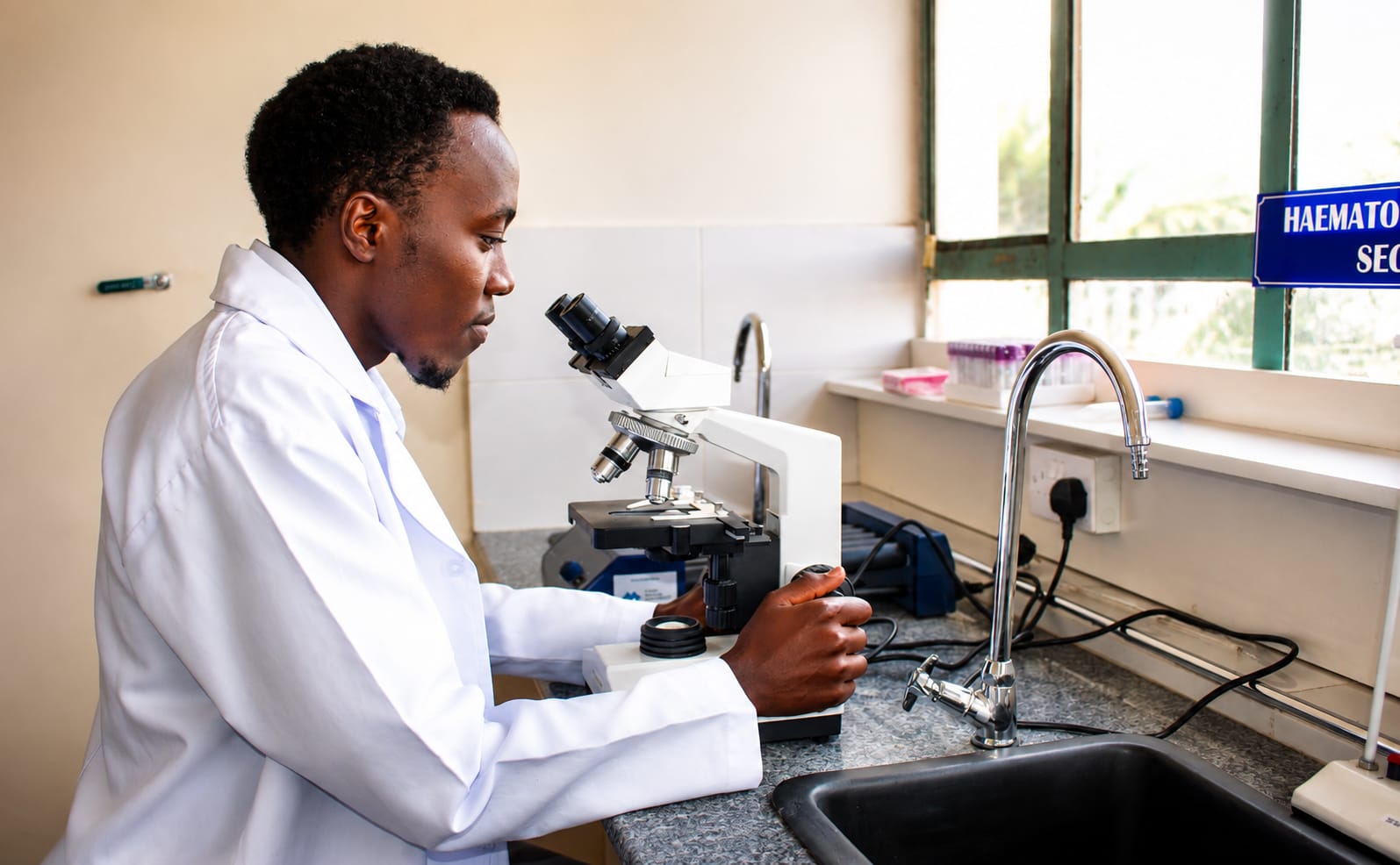 Diploma in Medical Laboratory Sciences practical laboratory session at St. Francis Medical Training College